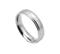 HUANGBONIG Anillo estrecho simple de acero inoxidable de estilo chino con personalidad de seis caracteres, No. 8