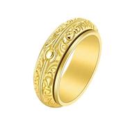 HUANGBONIG Anillo giratorio de bola astronómica retro europea y americana, diseño clásico, joyería de titanio personalizada, 12(th)