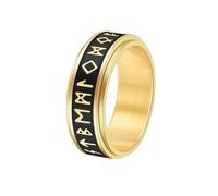 HUANGBONIG Anillo giratorio luminoso de acero de titanio con personaje creativo de Beijing, No. 6