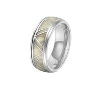 HUANGBONIG Anillo triangular de acero de titanio con pieza de dragón y barril de whisky, anillo de cuero de madera, 12(th)