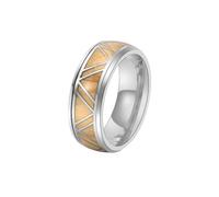 HUANGBONIG Anillo triangular de acero de titanio con pieza de dragón y barril de whisky, anillo de cuero de madera, 12(th)