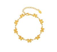 HUANGBONIG Cadena de mariposa rosa de cuatro hojas de acero inoxidable para mujer europea y americana, Metal