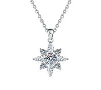 HUANGBONIG Colgante de estrella Moss Mans de color D en plata de ley versión coreana de joyería fresca y exquisita., Metal
