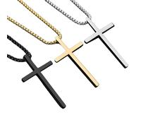 HUANGBONIG Collar con colgante de cruz de viento neutro de acero de titanio europeo y americano