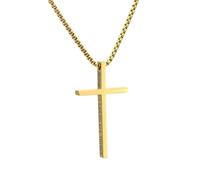 HUANGBONIG Collar con colgante de cruz de viento neutro de acero de titanio europeo y americano