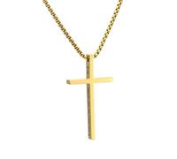 HUANGBONIG Collar con colgante de cruz de viento neutro de acero de titanio europeo y americano