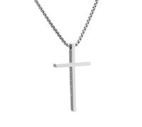 HUANGBONIG Collar con colgante de cruz de viento neutro de acero de titanio europeo y americano