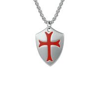 HUANGBONIG Collar de acero de titanio con escudo de fuerza expedicionaria para hombre, joyería mate, Metal