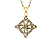 HUANGBONIG Collar de acero de titanio con nudo de ciclo eterno, Metal