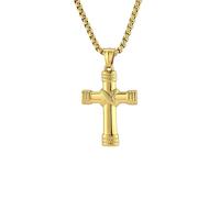 HUANGBONIG Collar de acero inoxidable con nudo de cruz para hombre, joyería que no destiñe, Metal