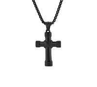 HUANGBONIG Collar de acero inoxidable con nudo de cruz para hombre, joyería que no destiñe, Metal