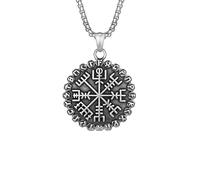 HUANGBONIG Collar de brújula de acero de titanio, accesorios de personalidad, Metal