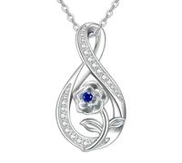 HUANGBONIG Collar de rosa para mujer europea y americana, simple y exquisito, con gotas de amor, 93773