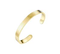 HUANGBONIG Darani - Pulsera de acero de titanio con forma de corazón sutra en forma de C, Metal