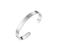 HUANGBONIG Darani - Pulsera de acero de titanio con forma de corazón sutra en forma de C, Metal