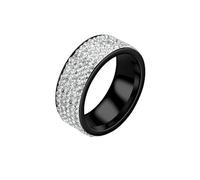 HUANGBONIG El anillo de diamantes de cinco filas de moda se refiere al anillo de personalidad de titanio para parejas., No. 8, Metal