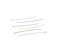 HUANGBONIG Galvanoplastia de plata pura simple de nueve pines hecho a mano con cuentas de material, 0.5*30mm, Metal