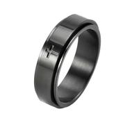 HUANGBONIG La cruz simple de acero de titanio para hombre y mujer puede girar y descomprimir exquisito anillo, No. 6