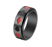 HUANGBONIG Las cartas europeas y americanas pueden convertir el anillo de titanio para hombre., No. 6