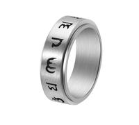 HUANGBONIG Las joyas de acero de titanio calado personalizadas europeas y americanas se pueden girar para dibujar anillos de hombre., No. 8