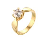 HUANGBONIG Las mujeres japonesas y coreanas son populares entre los anillos de circonita de titanio de 7 mm., No. 6, Metal