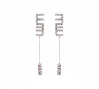 HUANGBONIG Pendientes de borla para mujer, diseño de personalidad, plata