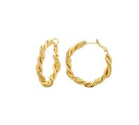 HUANGBONIG Pendientes de oro en espiral personalizados, sencillos y creativos para mujer, color dorado
