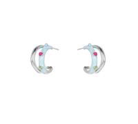 HUANGBONIG Pendientes de perlas azul claro para mujer, joyería de temperamento de aguja de plata pura -FE03576C