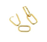 HUANGBONIG Pendientes geométricos de oro Cer con doble anillo, cuadrados, personalizados, oro