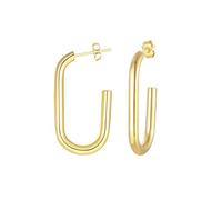 HUANGBONIG Pendientes rectangulares simples personalizados para mujer, de acero inoxidable, geométricos, dorados