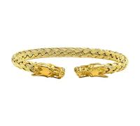 HUANGBONIG Pulsera abierta trenzada de acero inoxidable para hombre, tendencia hip-hop europea y americana, Metal