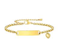 HUANGBONIG Pulsera curvada en forma de corazón de acero de titanio de Europa y América., Metal