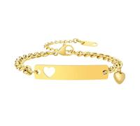 HUANGBONIG Pulsera curvada en forma de corazón de acero de titanio de Europa y América., Metal