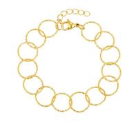 HUANGBONIG Pulsera de acero inoxidable en relieve para mujer europea y americana, oro