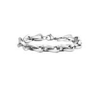 HUANGBONIG Pulsera de acero para hombre, estilo hip-hop, hecha a mano, longitud de la cadena de 19,5 cm