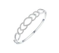 HUANGBONIG Pulsera de plata de ley europea y americana, cadena de diamantes ahuecados