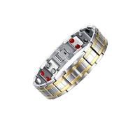 HUANGBONIG Pulsera magnética de personalidad creativa entre joyas con imán dorado y acero de titanio