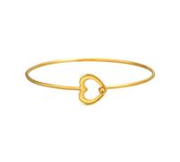 HUANGBONIG Pulsera redonda de acero inoxidable en forma de corazón para mujer europea y americana, joyería de apertura, oro