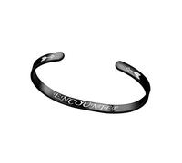 HUANGBONIG Pulsera simple de acero de titanio en forma de C para mujer europea y americana