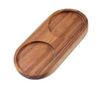 HUANGING Bandeja de madera para molinos de sal y pimienta multiusos, placa de almacenamiento con base antideslizante, bandeja de molienda de plantas de cocina