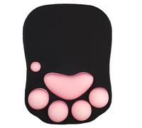 HUANGING Bonita alfombrilla de ratón con forma de pata de gato con muñeca para oficina y hogar, base de silicona duradera