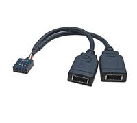 HUANGING Cable adaptador de PVC de 9 pines a doble tipo E con diseño de puerto frontal tipo C para amplias aplicaciones USB 2.0