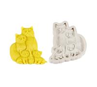 HUANGING Cats Family Staute - Moldes de silicona para jabón, fácil de desmoldar, silicona multiusos para resina epoxi, elastómero de grado alimenticio