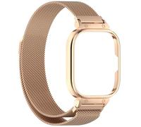 HUANGING Correa de repuesto magnética de acero con marco de reloj, elegante correa de metal para uso diario, adecuada para el reloj 5, as the pic show, Acero inoxidable