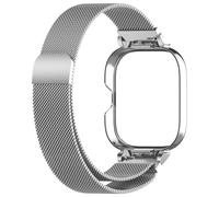 HUANGING Correa de repuesto magnética de acero con marco de reloj, elegante correa de metal para uso diario, adecuada para el reloj 5, as the pic show, Acero inoxidable