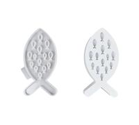 HUANGING Criatura marina de silicona con forma de pez para portavelas de resina epoxi, cemento, yeso