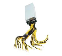 HUANGING Fuente de alimentación para minería de 3600 W, para videojuegos, computadora, fuente de alimentación blanca, bajo ruido, 15 x 6 pines, dispositivo de minería para servidores de juegos