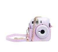 HUANGING Funda suave de piel sintética con correas de hombro para cámara Mini12 Instants, b, as the pic show