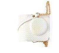 HUANGING Funda suave de piel sintética con correas de hombro para cámara Mini12 Instants, White, as the pic show