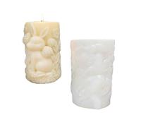 HUANGING Molde de silicona multiusos de silicona con forma de liebre en relieve para jabón y chocolate hecho a mano